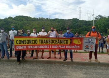 Trabalhadores do Consórcio Transoceânico deflagram greve e realizarão manifestação na obra do BRT nesta sexta-feira (10)