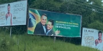 Roma lança campanha de outdoor no interior em que busca se associar a Bolsonaro e ao Auxílio Brasil