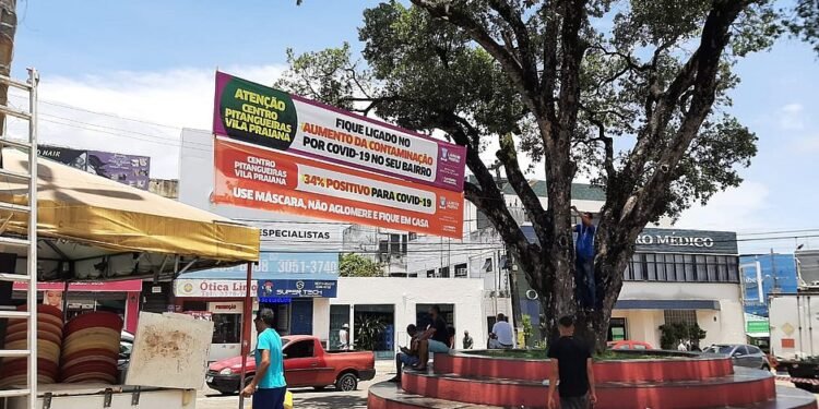 Lauro de Freitas coloca faixas nos bairros com números da covid pra alertar população