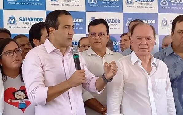 Com vice-governador no palanque, Bruno ‘bate’ na gestão Rui e prega vitória de ACM