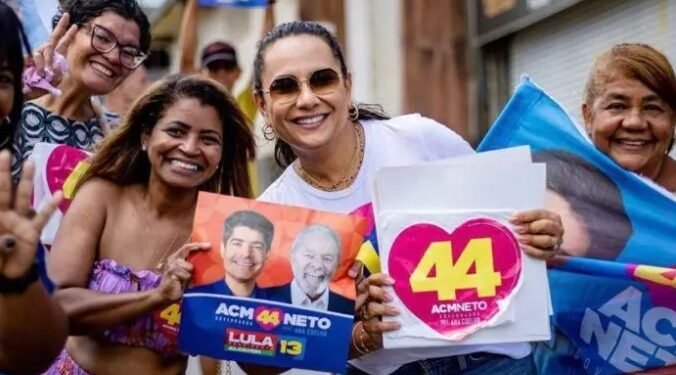 Primeira-dama de Candeias declara voto “LulaNeto” e denuncia “truculência” do PT baiano