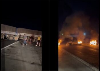 Manifestantes queimam pneus e bloqueiam via em Luis Eduardo Magalhães