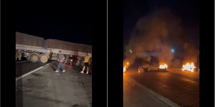 Manifestantes queimam pneus e bloqueiam via em Luis Eduardo Magalhães
