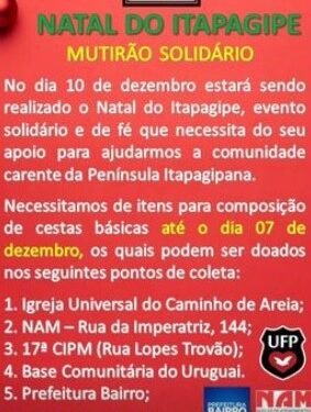 BCS do Uruguai realizará Natal Solidário em dezembro