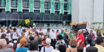 Professores fizeram diversas manifestações pelo pagamento dos precatórios com juros. Crédito: Gil Santos/CORREIO