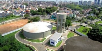 Imagem aérea do reservatório R-19, em Campinas de Brotas. Crédito: Divulgação