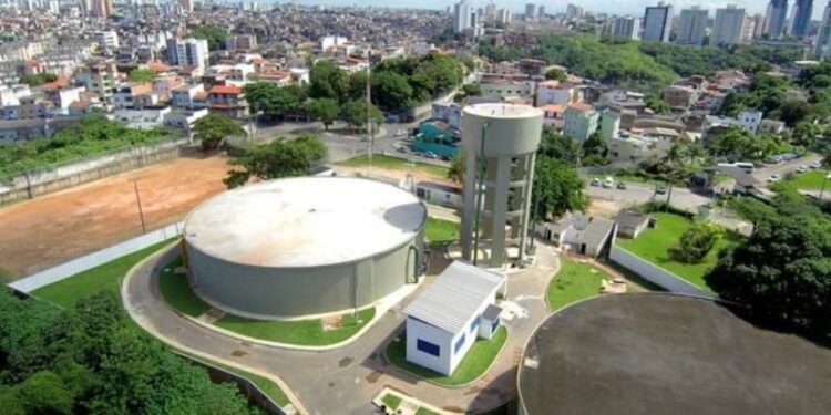 Imagem aérea do reservatório R-19, em Campinas de Brotas. Crédito: Divulgação