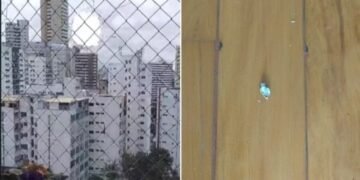 Bala entrou em apartamento no 13º andar. Crédito: Acervo Pessoal