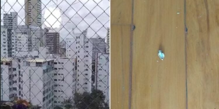 Bala entrou em apartamento no 13º andar. Crédito: Acervo Pessoal