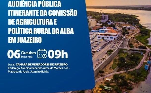 Jordávio Ramos realiza através da Assembleia Legislativa da Bahia Audiência Pública sobre a Agricultura e Política Rural