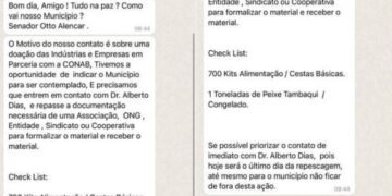 Prints mostram criminosos usando a foto do senador Otto Alencar. Crédito: Reprodução