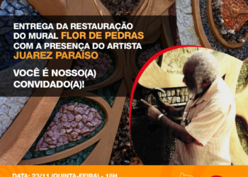 SDE entrega restauração do mural Flor de Pedras, de Juarez Paraíso