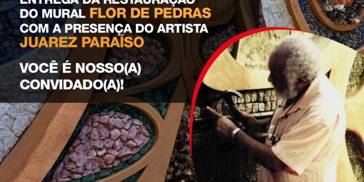SDE entrega restauração do mural Flor de Pedras, de Juarez Paraíso