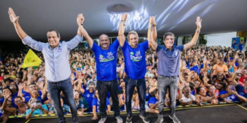 Pré-lançamento da candidatura do vereador Flávio Matos (UB) à Prefeitura de Camaçari. Crédito: Divulgação