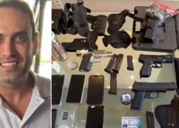 André Jatobá foi preso na sexta-feira com arsenal e grande quantidade de drogas — Foto: Redes sociais e Polícia Civil-BA