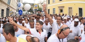 Bruno Reis e ACM Neto na Lavagem do Bonfim Crédito: Ascom/ACM Neto