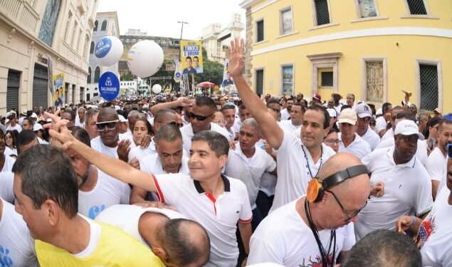 Bruno Reis e ACM Neto na Lavagem do Bonfim Crédito: Ascom/ACM Neto
