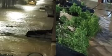 Chuva intensa alaga bairros e derruba árvores e postes em Vitória da Conquista Crédito: Reprodução/ Ray Cenna/ Conquista News