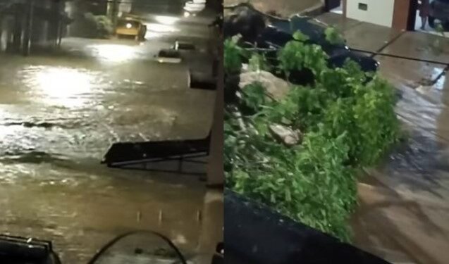 Chuva intensa alaga bairros e derruba árvores e postes em Vitória da Conquista Crédito: Reprodução/ Ray Cenna/ Conquista News