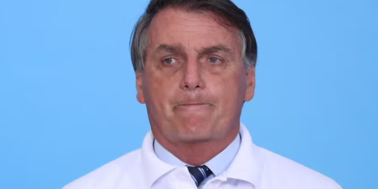 Foto de arquivo de 12/01/2021 do então presidente da República, Jair Bolsonaro, durante a solenidade de homenagem aos 160 anos da Caixa, no Palácio do Planalto, em Brasília. — Foto: GABRIELA BILó/ESTADÃO CONTEÚDO