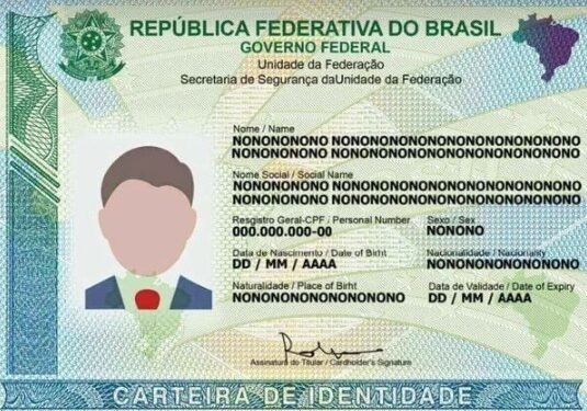 Nova Carteira de Identificação Nacional Crédito: Reprodução