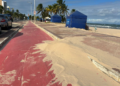 Areia invade calçada em Piatã e causa queda de ciclistas e corredores